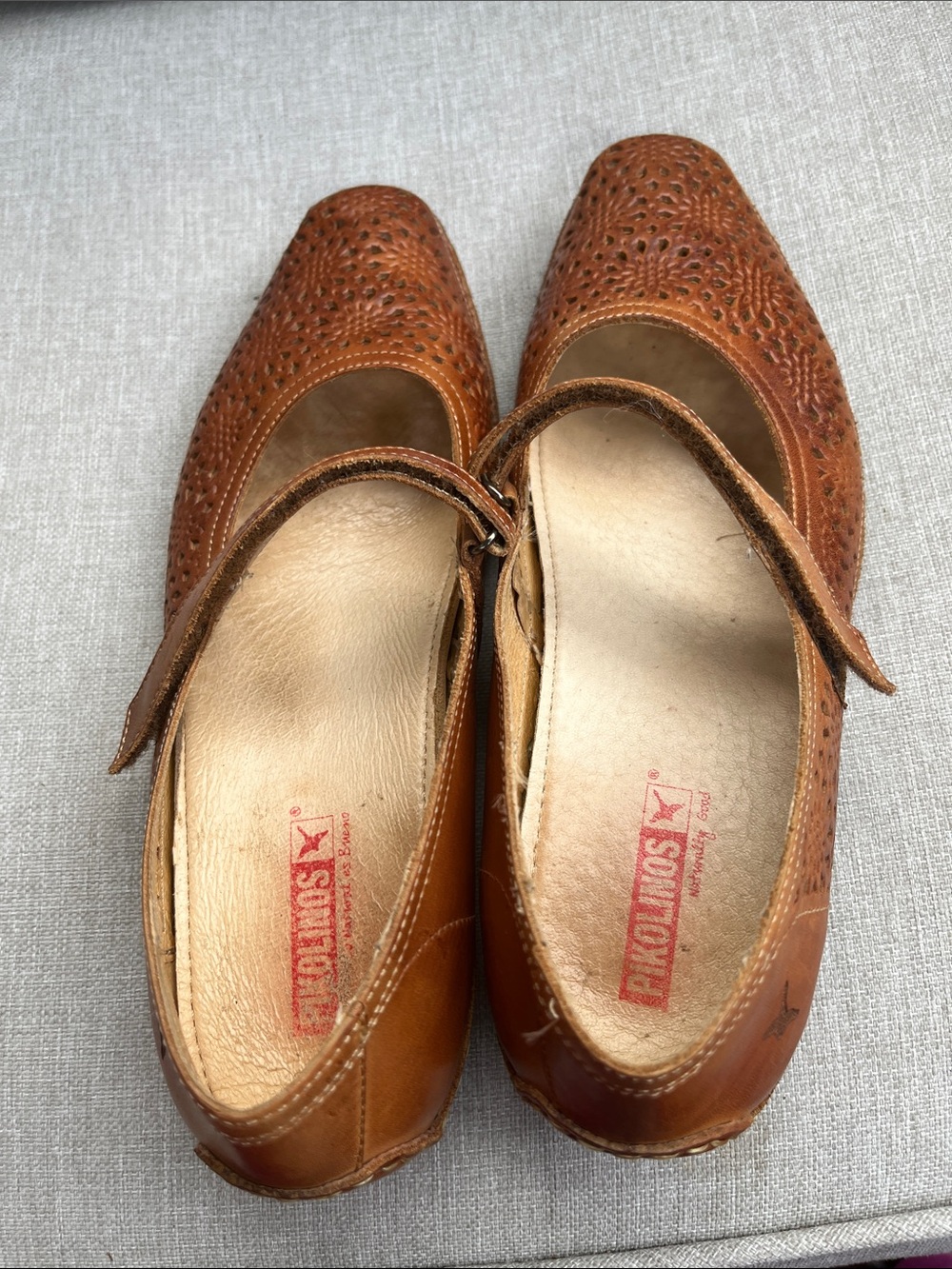 PIKOLINOS Brown Perforated Leather Mary Jane Flats, Size 39/8.5 - Picture 5 of 11